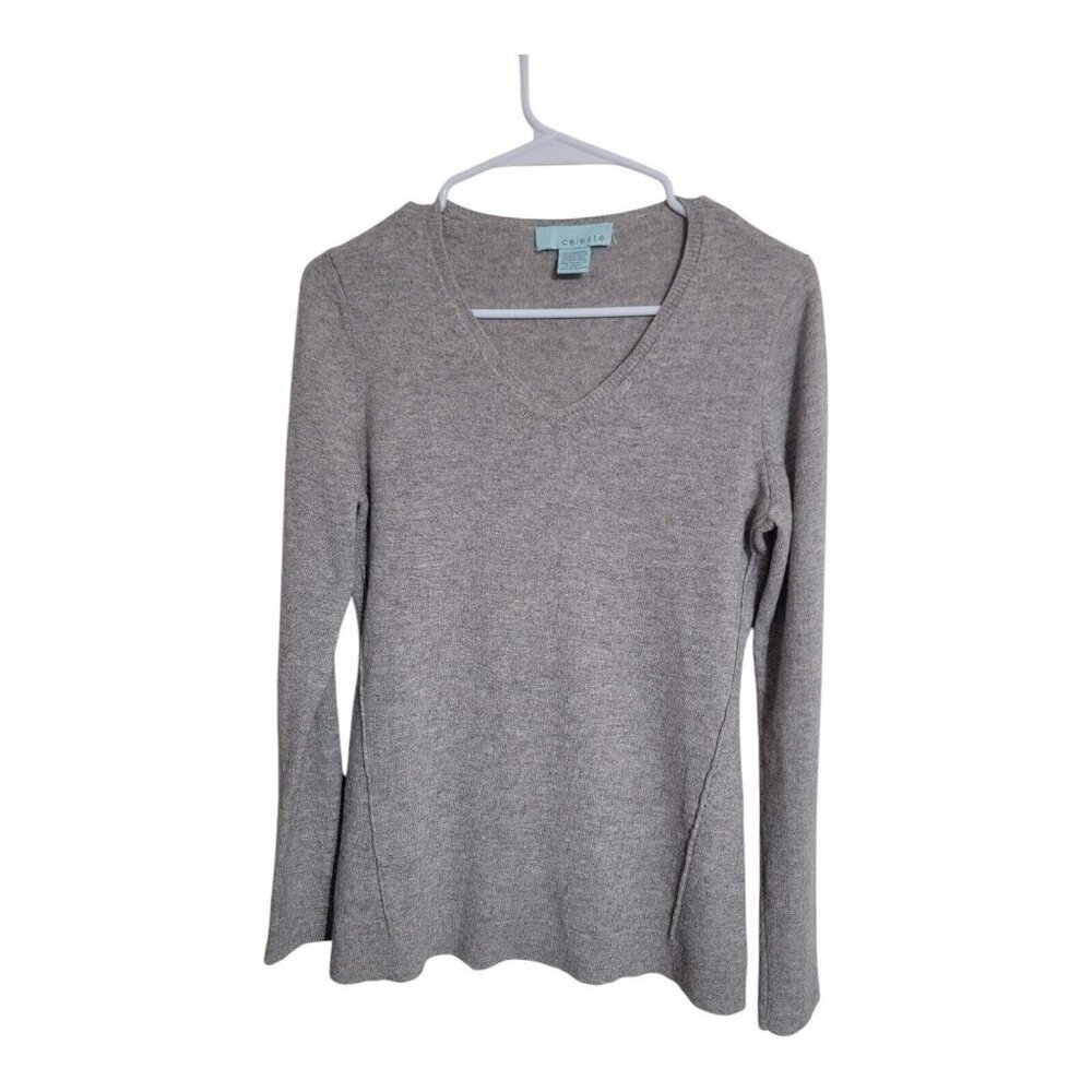 celeste Sweater Women S Gray Cashmere Crewneck Minimalist Career Holiday